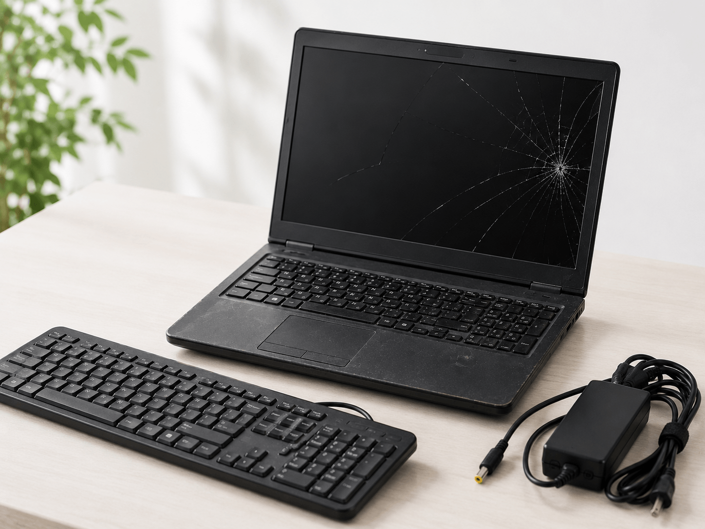 液晶割れ、起動不可、古いPCなど故障例を並べたイメージ。