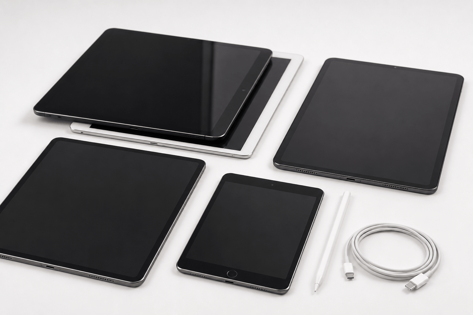 iPad、Androidタブレット、Surface風の端末画像。